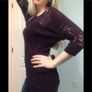 Express off shoulder xs 3/4 sleeve holed sweater